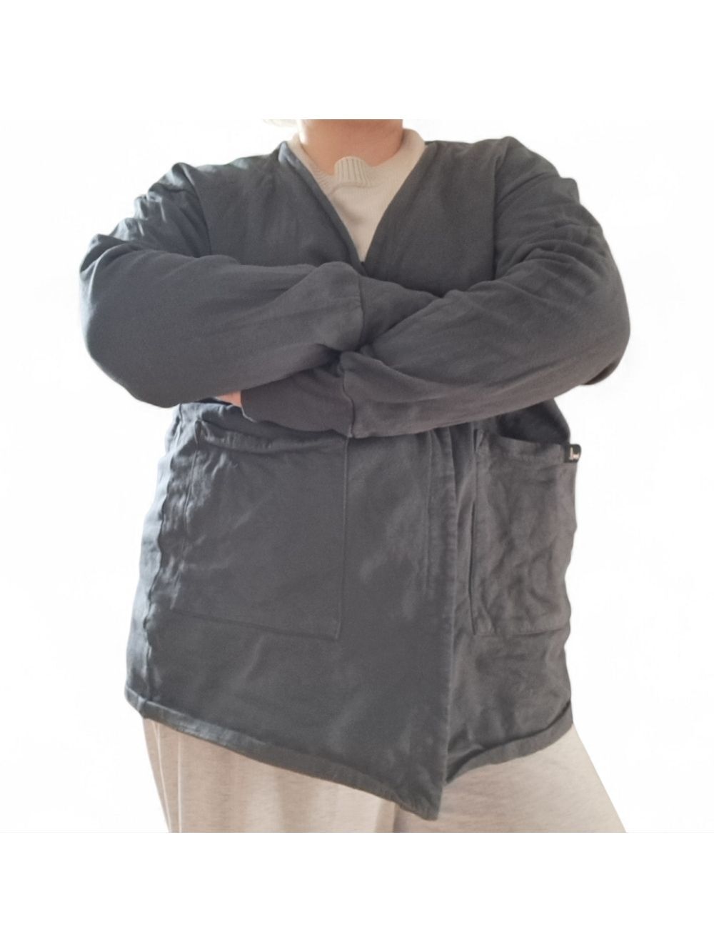 🇨🇦 Louve Organic Cotton Open Cardigan Made in Quebec | Size Large | Ethical - Picture 2 of 12